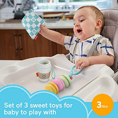 Fisher-Price Bakery Treats Gift Set, 3 food-themed baby toys and teether for infants ages 3 months and up