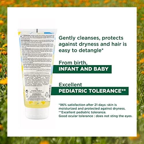 Klorane - Baby Gentle Cleansing Gel with Calendula - Hair and Body - Infant & Baby from birth - Biodegradable - 200ml