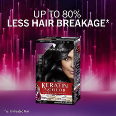 Schwarzkopf Keratin Color Permanent Hair Color Cream, 1.0 Onyx Black, 1 Count