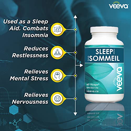 Veeva Sleep Formula 60 Vcaps for Insomnia, nervousness, Restlessness and Mental Stress 60 count