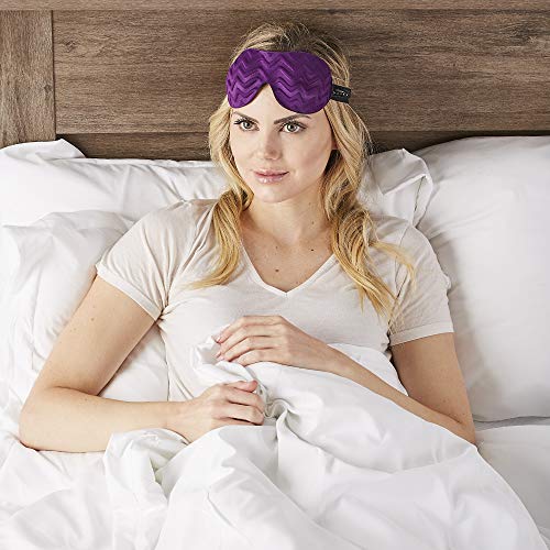 Bucky Chevron Pattern Ultralight & Comfortable Contoured Eye Sleep Mask for Travel & Sleep - Violet Chevron