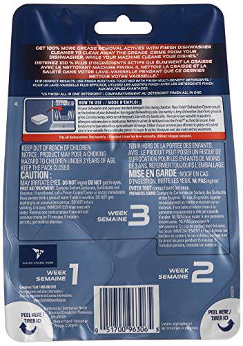 FINISH® Dishwasher Cleaner, In-wash Cleaner, 3 Count, Grease Removal, Runs With Dishes - Zecoya