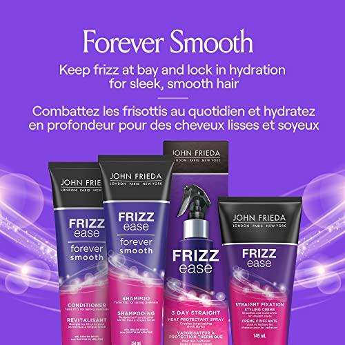 John Frieda Frizz Ease Forever Smooth Frizz Fighting Shampoo & Conditioner Set, For Smooth Hair| Phthalate Free Formula, Cruelty Free (2 x 250 mL)