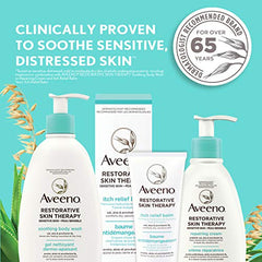 Aveeno Restorative Skin Therapy Soothing Body Wash - Vitamin B5, Aloe, Oat - Dry Skin Cleanser - Fragrance Free, 532mL