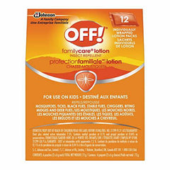 OFF! FamilyCare Insect and Mosquito Lotion, Mosquito Repellent for Camping, Bug Repellent Safe for Clothing, 6g (Pack of 12)