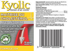 Kyolic - Formula 104 Choles Control with Lecithin 190mg, 90 capsules