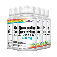 Solaray Quercetin 500mg | Support for Healthy Cells, Heart, Circulatory & Respiratory System | Bioflavonoids, Antioxidants, AMPK Activator | (Pack of 6)