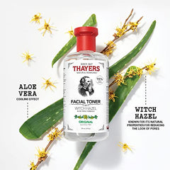 THAYERS Alcohol-Free Witch Hazel Original Face Toner Skin Care with Aloe Vera, Natural Gentle Facial Toner, for All Skin Types, 355mL