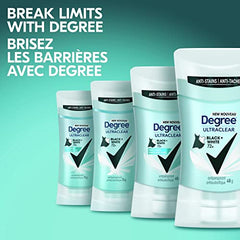 Degree UltraClear Black+White Antiperspirant Stick Deodorant for 72 hour sweat and odour protection anti-stains 48 g