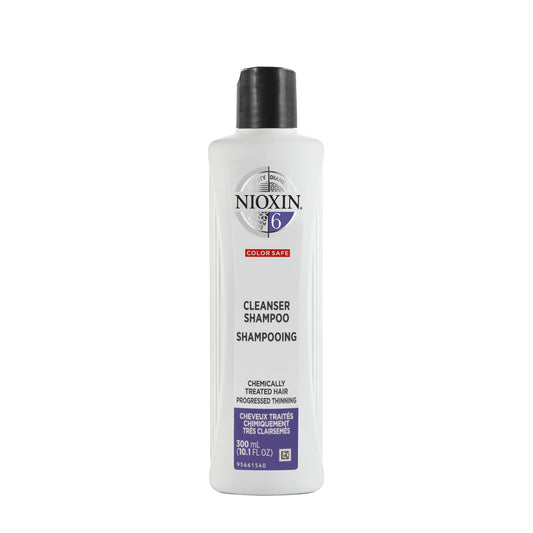 Nioxin System 6 Scalp Cleansing Shampoo with Peppermint Oil, For Bleached & Chemically Treated Hair with Progressed Thinning, 10.1 fl oz