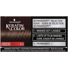 Schwarzkopf Keratin Color Permanent Hair Color Cream, 4.0 Cappuccino, 1 Count