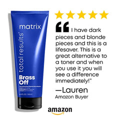 Matrix Total Results Hair Mask, Brass Off Color Depositing Custom Neutralization Hair Mask, For Color-Treated Hair, Repairs Damaged Hair and Protects Fragile Hair, 200ml (Packaging May Vary)