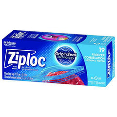 Ziploc Medium Food Storage Freezer Bags, Grip 'n Seal Technology for Easier Grip, Open, and Close, 19 Count - Zecoya