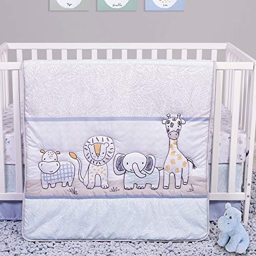 Safari Yearbook 4 Piece Crib Bedding Set by Sammy & Lou, Blue, 55348