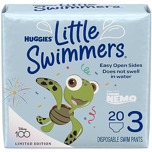 HUGGIES Swim Diapers, Size 3 Small, Huggies Little Swimmers Disposable Swimpants, 20 ct