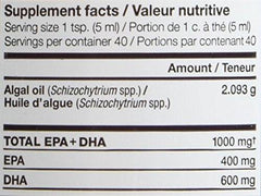 Nature's Way NutraVege Plant-based Omega-3 – Extra Strength Vegetarian Liquid Omega-3 Supplement with 1000mg EPA + DHA - Cranberry Orange Flavour – Supports Healthy Heart, Eyes and Brain Function in Adults, 200 mL