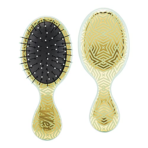 Wet Brush Squirt Detangler Hair Brushes - Jade, Geo - Mini Detangling Brush with Ultra-Soft IntelliFlex Bristles Glide Through Tangles with Ease - Pain-Free Comb for All Hair Types