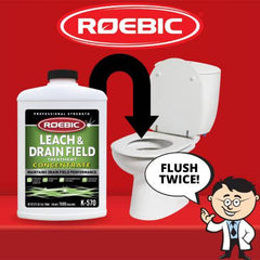 Roebic K-570-Q Biodegradable Leach and Drain Field Treatment Concentrate Environmentally Friendly Bacteria Enzymes Treat Septic Clogs & Buildup, 32 Ounces