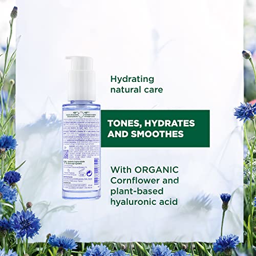 Klorane - Wake-Up Call Serum with Organic Cornflower & 100% Plant-Based Hyaluronic Acid - All Skin Types, Face, Neck and Eyes, Paraben & Silicone-Free - Pump bottle 50ml