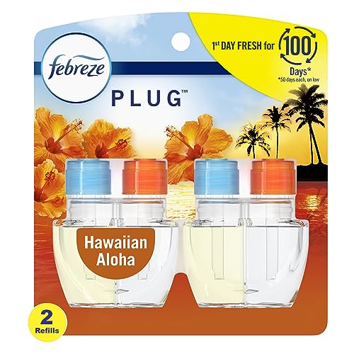 Febreze NOTICEables Plug In Air Freshener Refill, Odor Eliminator, Hawaiian Aloha, 52 mL- Packaging May Vary