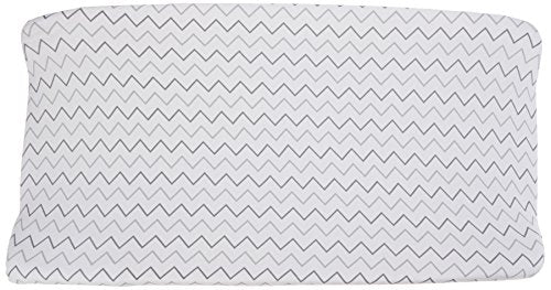 American Baby Printed 100% Natural Cotton Jersey Knit Fitted Contoured Changing Table Pad Cover for Boys and Girls - Soft Breathable, Grey Zigzag, Single