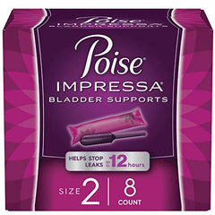 Poise Impressa Incontinence Bladder Supports for Bladder Control, Size 2, 8 Count