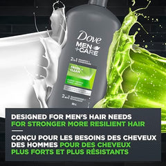 Dove Men+Care Fresh & Clean 2-in-1 Shampoo + Conditioner with caffeine and menthol cleans & invigorates hair 950 ml