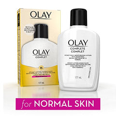 Olay Complete Face Lotion, Face Moisturizer | Vitamins E, Vitamin B3, Niacinamide & Vitamin C with Sunscren SPF 15, UV 365, Suitable for Normal Skin Types, 177 mL