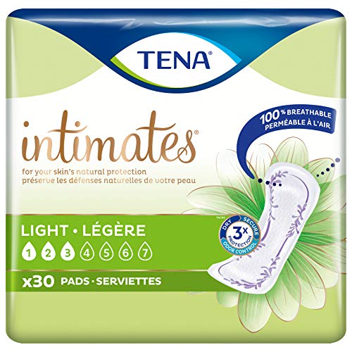 Tena Ultra Thin Incontinence Pads For Women, Light Absorbency, Regular Length, 30 Count