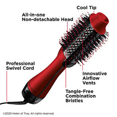 Revlon RVDR5222HOLF One-Step™ Volumizer and Ionic Hair Dryer with Advanced Ionic Technology™, Hot Air Brush, Less Frizz, 3 Heat/ 2 Speed Settings, Red