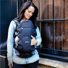 Diono Carus Essentials 3-in-1 Baby Carrier, Front Carry & Back Carry, Newborn to Toddler up to 33 lb / 15 kg, Easy to Wear Comfortable & Ergonomic, Dark Gray