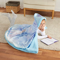 Frozen 2 Kids Bedding Plush Snuggle Wrap Hooded Blanket, 31" x 54", (Official) Disney Product by Franco