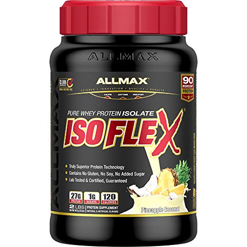 ALLMAX Nutrition - ISOFLEX Whey Protein Powder, Whey Protein Isolate, 27g Protein, Pineapple Coconut, 2 Pound