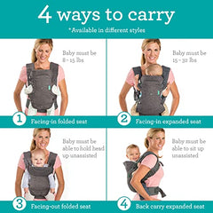 Infantino Flip Advanced 4-in-1 Carrier - Ergonomic, convertible, face-in and face-out front and back carry for newborns and older babies 8-32 lbs, Rainbow