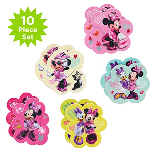 Disney Minnie Mouse Adhesive Tub Appliques, 10 Pc - Non-Slip Kids Shower Safety Decals