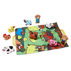 Melissa & Doug Take-Along Farm Baby and Toddler Play Mat (49 x 37 cm) With 9 Animals - Folds To Be Convenient Storage Bag for Travel