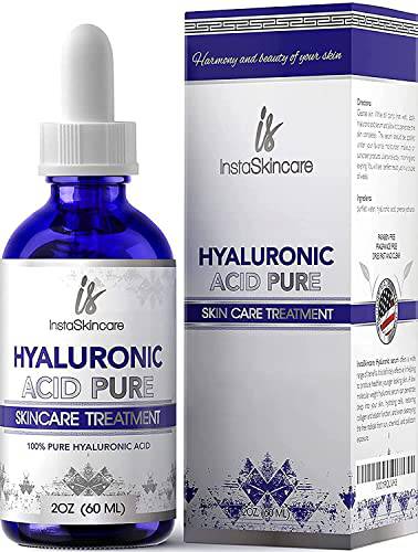 Pure Hyaluronic Acid Serum for Face (2 Oz) - Serum for Skin and Lips - Medical Quality Hydrating and Moisturizing Face Serum for All Skin Types - Paraben and Fragrance-Free