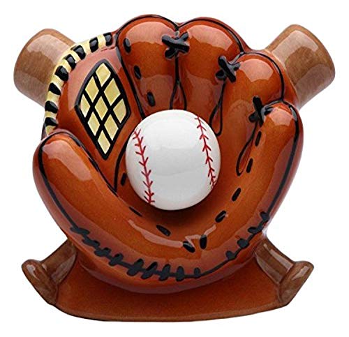 CG 10468 5.88" Ceramic Baseball in Glove with Bats Money Piggy Bank