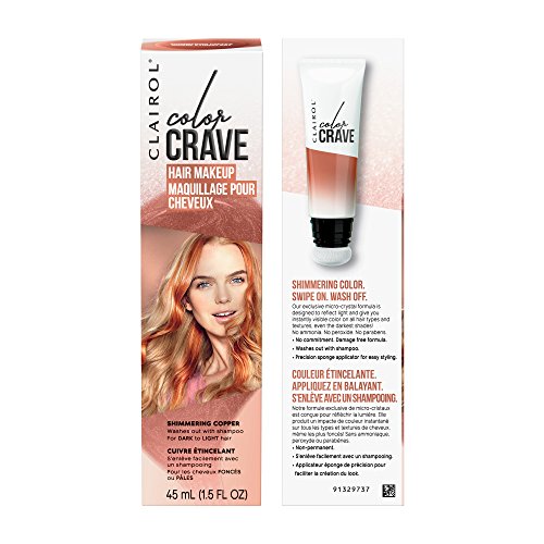 Clairol Color Crave Temporary Hair Makeup, Shimmering Copper Hair Color, 1 Count