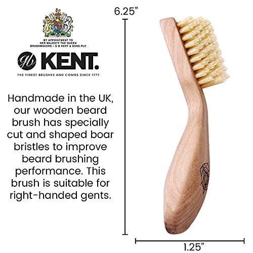 Kent Wooden Beard Brush (165mm/6.5in), 1 Count