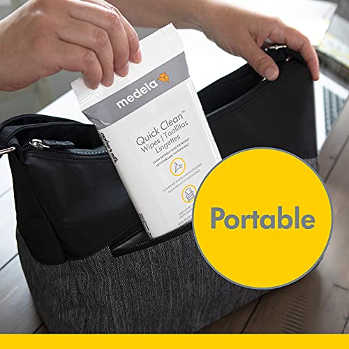 Medela Quick Clean Breast Pump and Accessory Wipes 90ct, 3 Packs of 30 Count, Resealable, Convenient and Hygienic On The Go Cleaning for Tables, Countertops, Chairs, and More