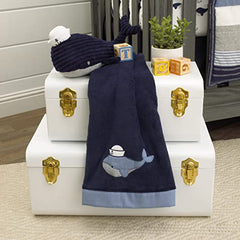 NoJo Nantucket Adventure Super Soft Blue Baby Whale Blanket