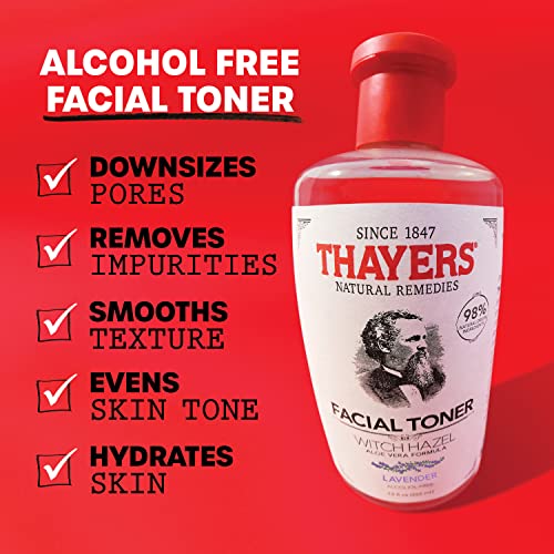 THAYERS Alcohol-Free Witch Hazel Lavender Face Toner Skin Care with Aloe Vera, Natural Gentle Facial Toner, for All Skin Types, 355mL