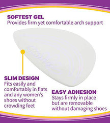 Dr. Scholl's HIDDEN ARCH SUPPORTS for Flats (One Size) // Discreet Supports with Soft Gel Comfortably Support Arches to Prevent Arch Pain often Associated with Flat, Weak, Fallen or High arches