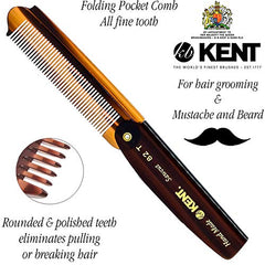 Kent The Hand Made Comb Fine 4 Inches Folding Pocket Comb 82T for Men By 0.13 Pounds