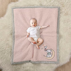 Disney Winnie The Pooh My First Blankie Sherpa Blanket, 30"x36" Pink Piglet Fluffy Premium Blanket for Baby Girl Soft Warm Cozy Toddler, Infant or Newborn Blanket for Crib, Stroller, Travel, Nursery