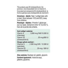 Jamieson Vitamin A 10,000 IU plus Vitamin D 800 IU - Premium Softgels