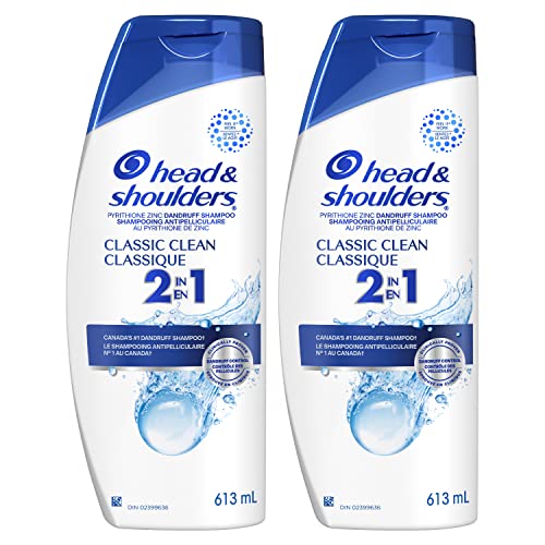 Head & Shoulders Classic Clean 2-in-1 Anti-Dandruff Shampoo + Conditioner Twin Pack, 2 x 613ML