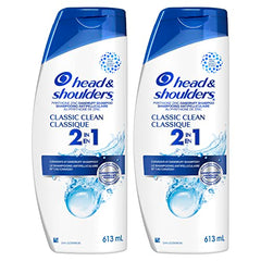 Head & Shoulders Classic Clean 2-in-1 Anti-Dandruff Shampoo + Conditioner Twin Pack, 2 x 613ML