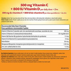 Emergen-C Immune+ 500mg Vitamin C Gummies Supplement, Immune System Booster, Super Orange, 45 Gummies